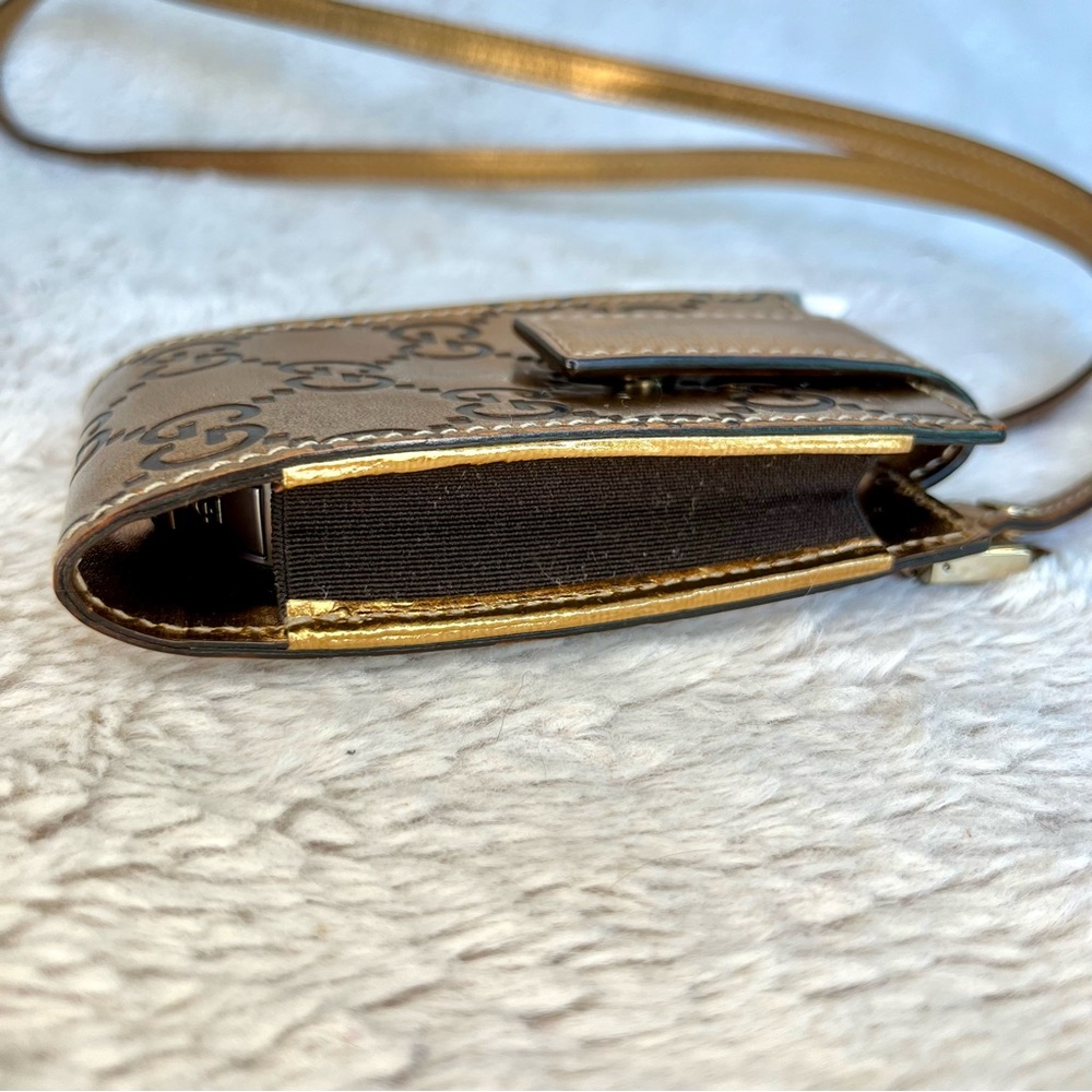 Gucci Metallic Bronze GG Monogram Mini Lanyard Bag - Picture 10 of 15